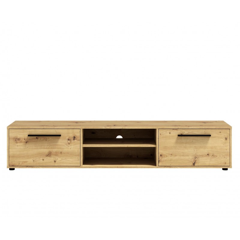 Stilvoller breiter zweitüriger Schrank RTV MAXIVO in Eiche artisan für das Wohnzimmer 2/9