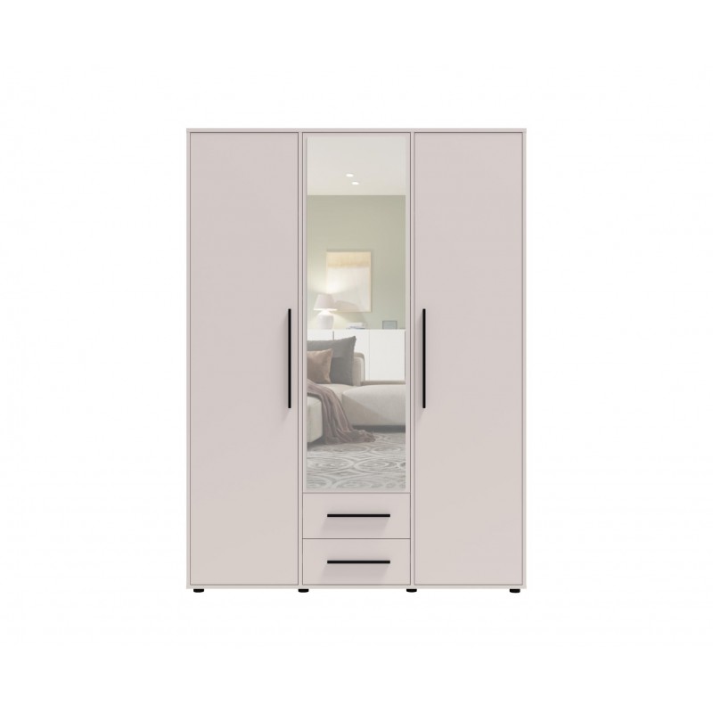 Dreitüriger Kleiderschrank Cashmere mit Auszug MAXIVO kippbar mit Schubladen und Spiegel 2/9
