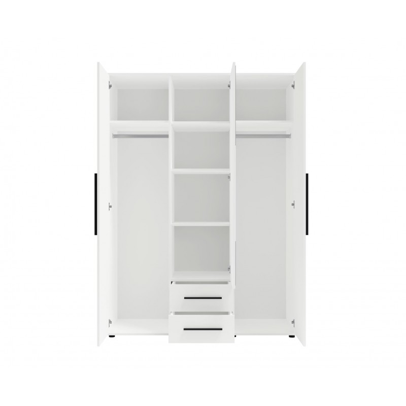 Dreitüriger Kippschrank MAXIVO aus Eiche mit Schubladen und Spiegel 3/9