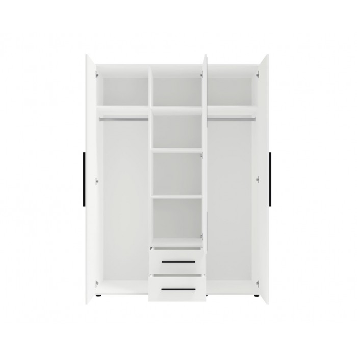 Dreitüriger Kleiderschrank aus Eiche mit MAXIVO-Klappauszug mit Schubladen und Spiegel