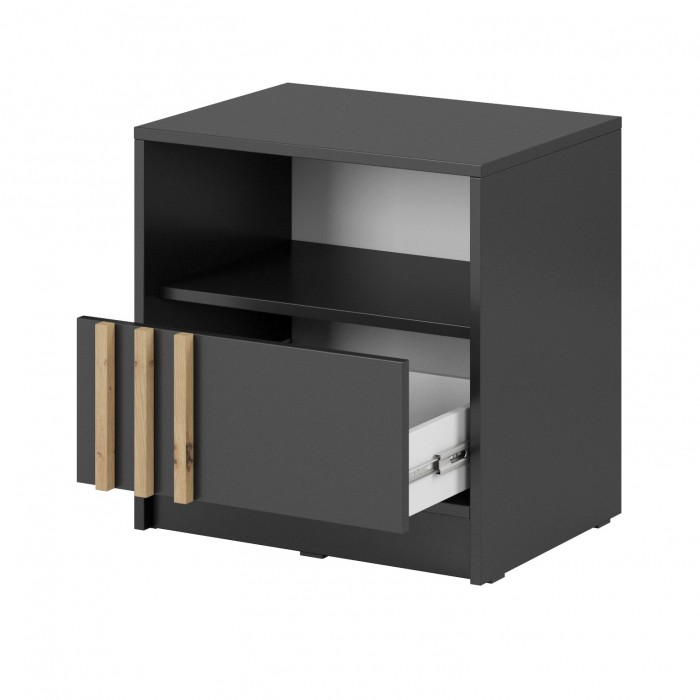 Nachttisch NELLY graphit lamelle push-to-open...