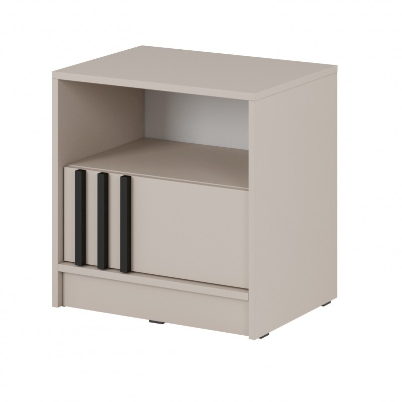 Nachttisch NELLY aus Kaschmir mit eleganter Front und Schublade 51 cm 1/9