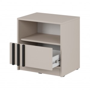 Nachttisch NELLY aus Kaschmir mit eleganter Front und Schublade 51 cm 2/9