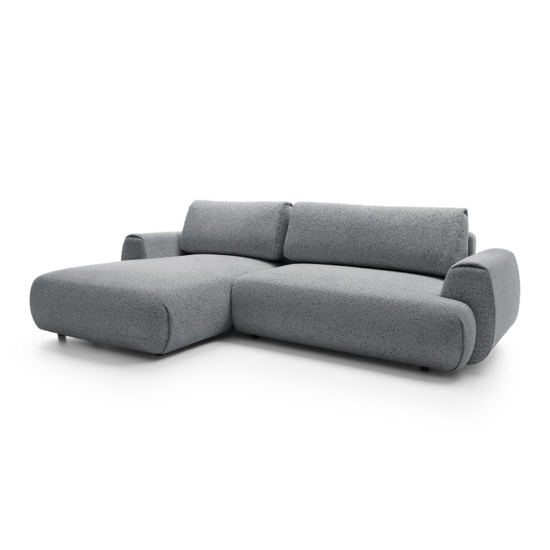 Stilvolles dunkelgraues Ecksofa MORENA mit Bettzeugablage für das Wohnzimmer 3/9