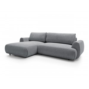 Stilvolles dunkelgraues Ecksofa MORENA mit Bettzeugablage für das Wohnzimmer 3/9