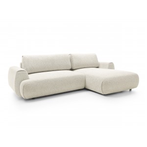 Stilvolles weißes Ecksofa MORENA mit Bettzeugablage für das Wohnzimmer 1/9