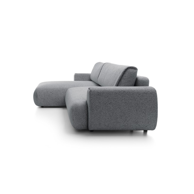 Stilvolles dunkelgraues Ecksofa MORENA mit Bettzeugablage für das Wohnzimmer 6/9