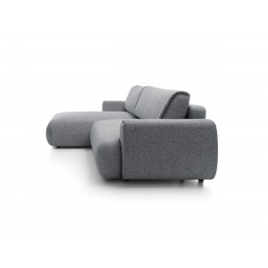 Stilvolles dunkelgraues Ecksofa MORENA mit Bettzeugablage für das Wohnzimmer 6/9