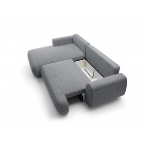 Stilvolles dunkelgraues Ecksofa MORENA mit Bettzeugablage für das Wohnzimmer 7/9