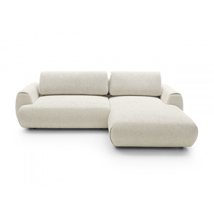 Stilvolles weißes Ecksofa MORENA mit Bettzeugablage für das Wohnzimmer