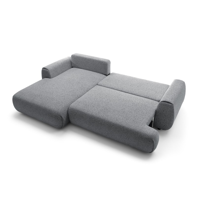 Stilvolles dunkelgraues Ecksofa MORENA mit Bettzeugablage für das Wohnzimmer 8/9