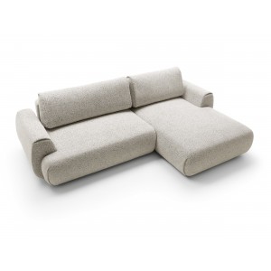 Stilvolles hellbeiges Ecksofa MORENA mit Bettzeugablage für das Wohnzimmer 2/9
