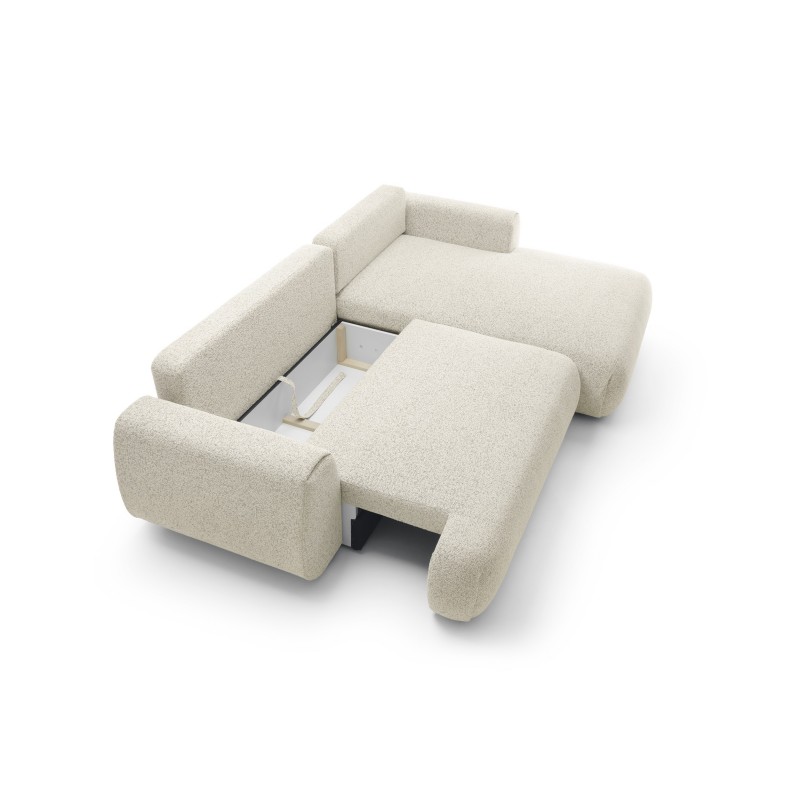 Stilvolles weißes Ecksofa MORENA mit Bettzeugablage für das Wohnzimmer 6/9