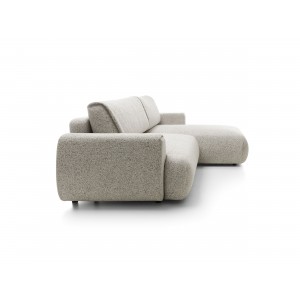 Stilvolles hellbeiges Ecksofa MORENA mit Bettzeugablage für das Wohnzimmer 4/9
