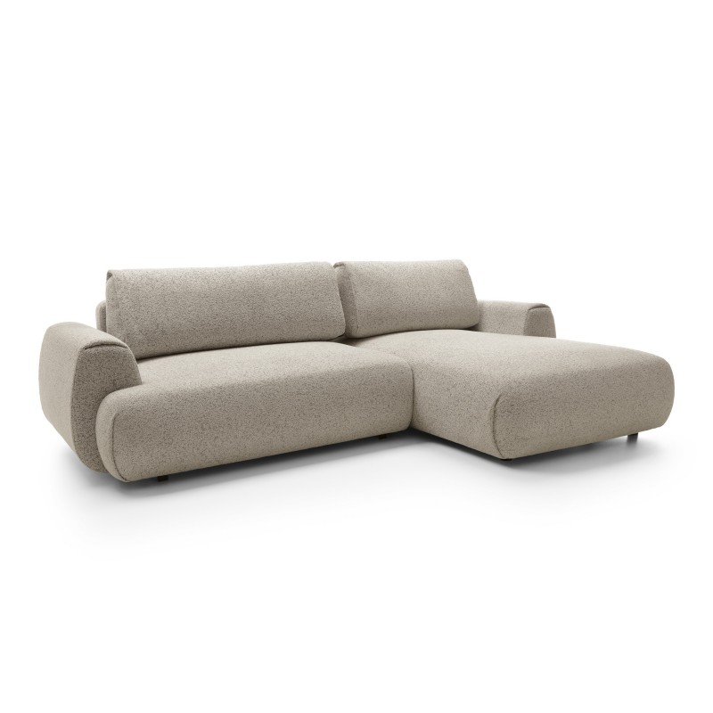 Stilvolles dunkelbeiges Ecksofa MORENA mit Bettzeugablage für das Wohnzimmer 1/9
