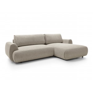 Stilvolles dunkelbeiges Ecksofa MORENA mit Bettzeugablage für das Wohnzimmer 1/9