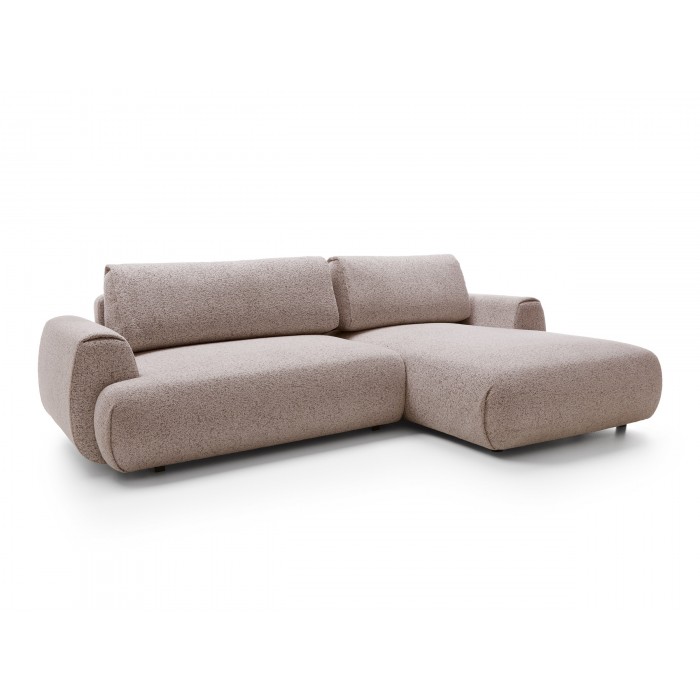 Stilvolles hellrosa Ecksofa MORENA mit...