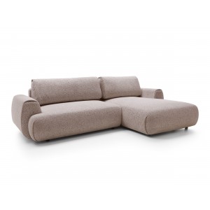 Stilvolles hellrosa Ecksofa MORENA mit Bettzeugablage für das Wohnzimmer 1/9
