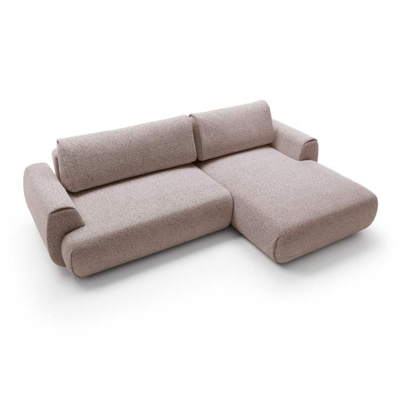 Stilvolles hellrosa Ecksofa MORENA mit Bettzeugablage für das Wohnzimmer 2/9