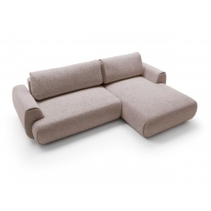 Stilvolles hellrosa Ecksofa MORENA mit Bettzeugablage für das Wohnzimmer 2/9
