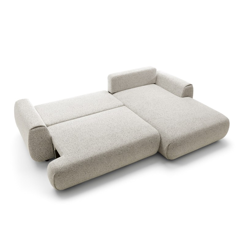 Stilvolles hellbeiges Ecksofa MORENA mit Bettzeugablage für das Wohnzimmer 7/9