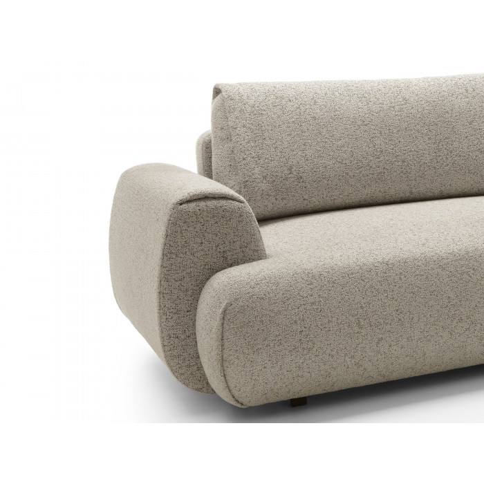 Stilvolles dunkelbeiges Ecksofa MORENA mit Bettzeugablage für das Wohnzimmer