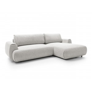 Stilvolles hellgraues Ecksofa MORENA mit Bettzeugablage für das Wohnzimmer 1/9