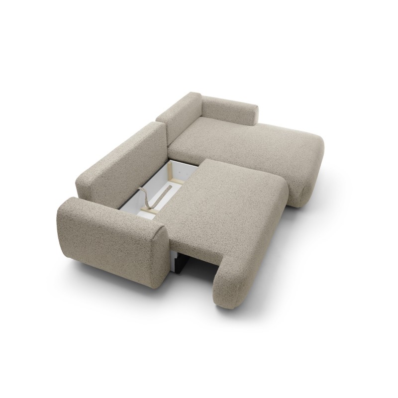Stilvolles dunkelbeiges Ecksofa MORENA mit Bettzeugablage für das Wohnzimmer 6/9