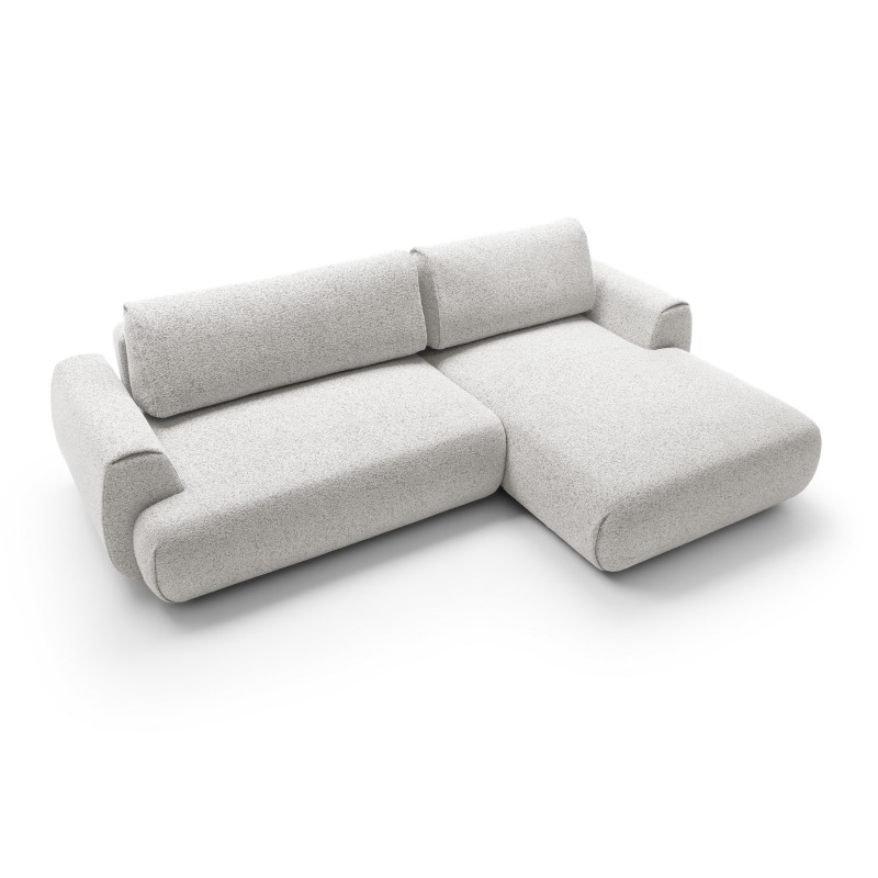 Stilvolles hellgraues Ecksofa MORENA mit Bettzeugablage für das Wohnzimmer 2/9