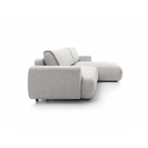 Stilvolles hellgraues Ecksofa MORENA mit Bettzeugablage für das Wohnzimmer 3/9