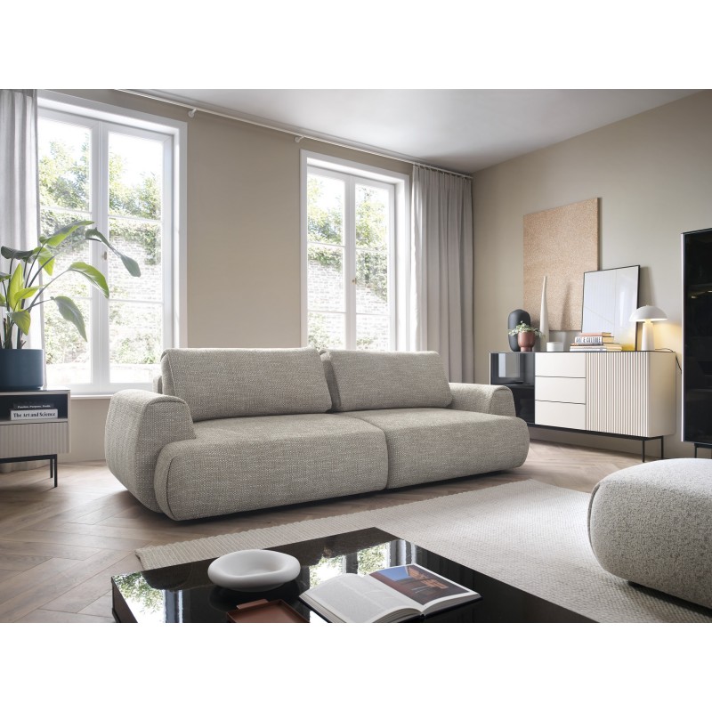Stilvolles graues Sofa MORENA mit Kissen und Bettzeugfach 3/9