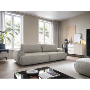 Stilvolles graues Sofa MORENA mit Kissen und Bettzeugfach 3/9