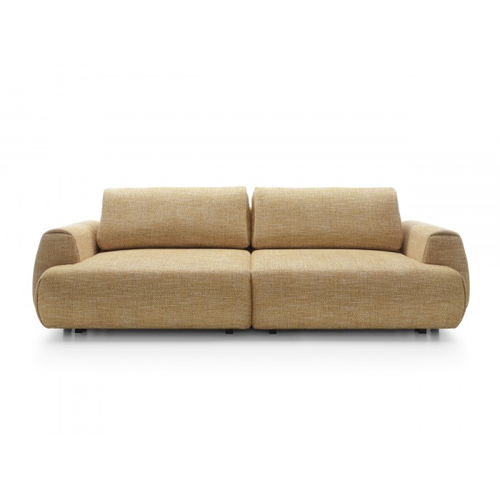 Stilvolles gelbes Sofa MORENA mit Kissen und Bettzeugfach