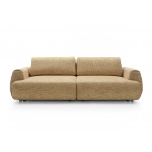 Stilvolles gelbes Sofa MORENA mit Kissen und Bettzeugfach 2/9
