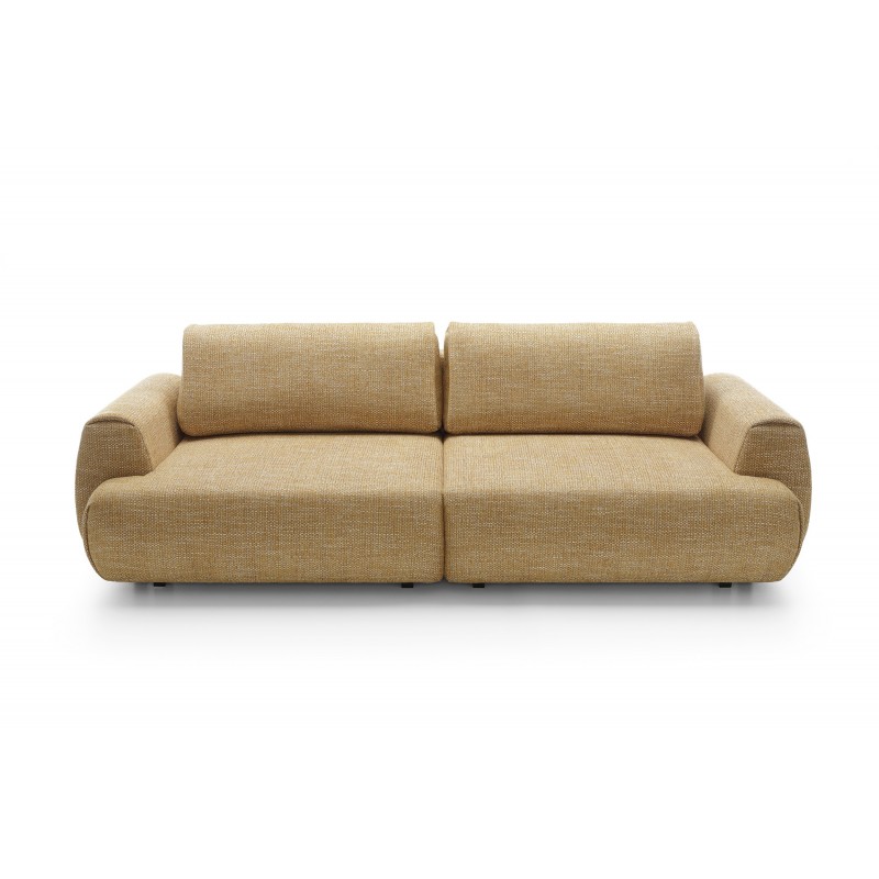 Stilvolles gelbes Sofa MORENA mit Kissen und Bettzeugfach 4/9