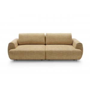 Stilvolles gelbes Sofa MORENA mit Kissen und Bettzeugfach 4/9