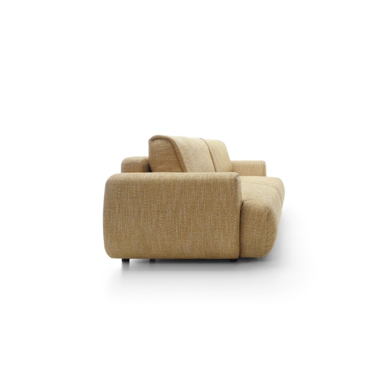 Stilvolles gelbes Sofa MORENA mit Kissen und Bettzeugfach 7/9