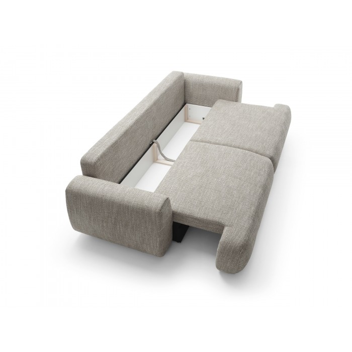 Stilvolles graues Sofa MORENA mit Kissen und Bettzeugfach