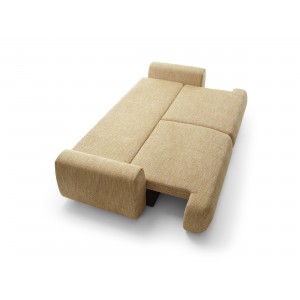 Stilvolles gelbes Sofa MORENA mit Kissen und Bettzeugfach 8/9