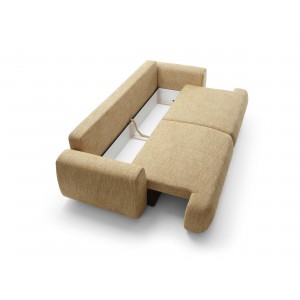 Stilvolles gelbes Sofa MORENA mit Kissen und Bettzeugfach 9/9