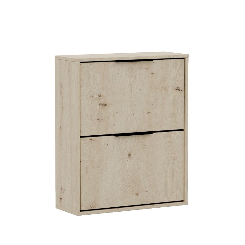 Kompakt-Schuhschrank NILO - Eiche artisan, 2-türig