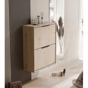 Kompakt-Schuhschrank NILO - Eiche artisan, 2-türig 2/9