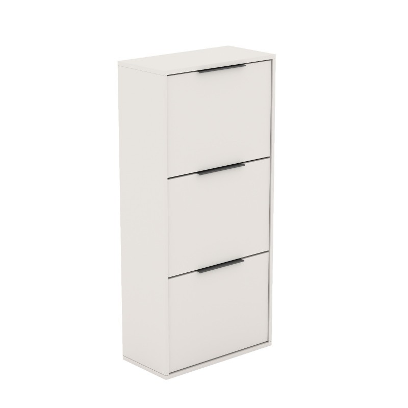 Schuhschrank NILO 60×130, sandbeige, 3-türig, stehend oder wandhängend