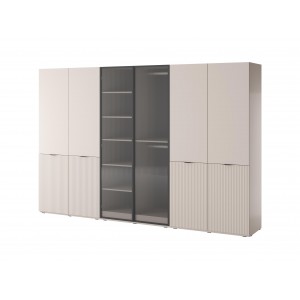 Satz von 3 modularen Schränken SANDBOX 2X NOVA cashmere + FLUTES mit LED-Beleuchtung 1/9