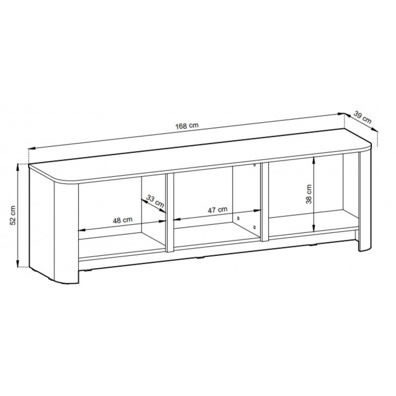 Moderner dreitüriger RTV-Schrank FARI cashmere für das Wohnzimmer 6/9