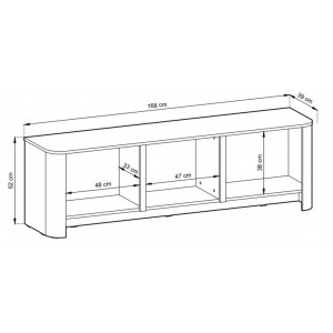 Moderner dreitüriger RTV-Schrank FARI cashmere für das Wohnzimmer 6/9