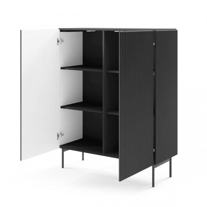 Schwarze Kommode TUTTI hoch 123 cm -...