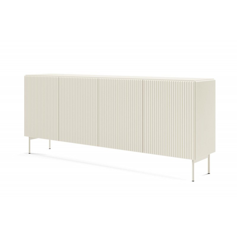 TUTTI 195 cm breite viertürige Kommode auf Metallfüßen Cashmere