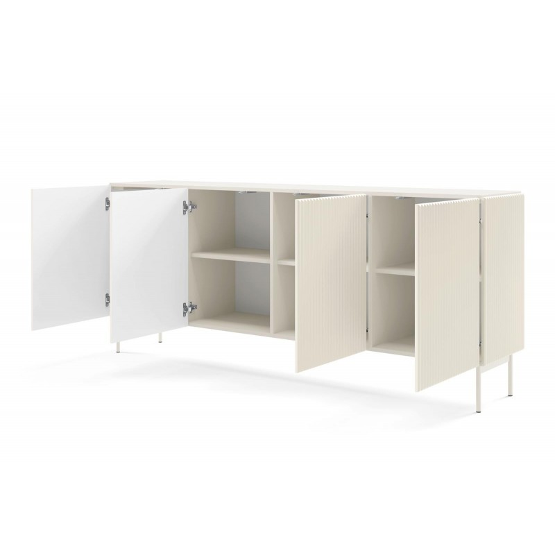TUTTI 195 cm breite viertürige Kommode auf Metallfüßen Cashmere 2/9