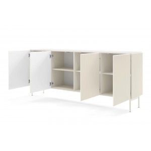 TUTTI 195 cm breite viertürige Kommode auf Metallfüßen Cashmere 2/9